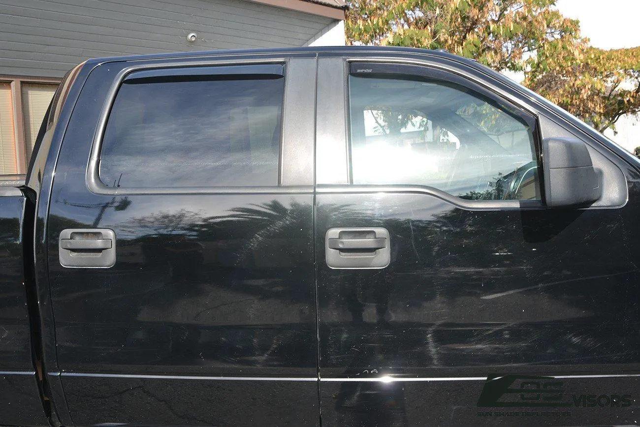 2004-08 Ford F150 Crew Cab Window Visors Wind Deflectors Rain Guards Vents
