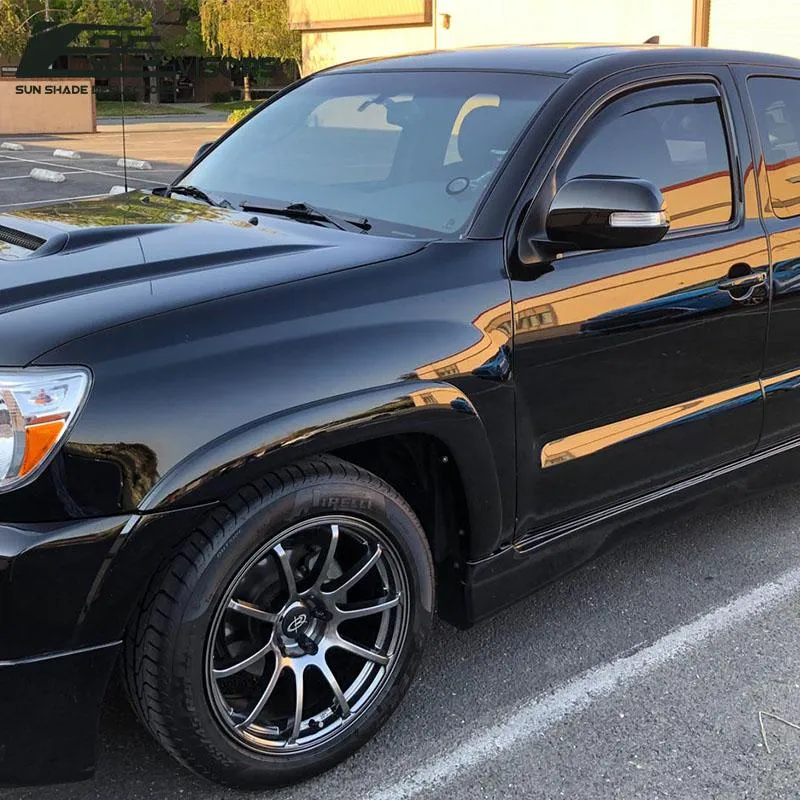 2005-15 Toyota Tacoma Extended Cab Window Visors Wind Deflectors Rain Guards
