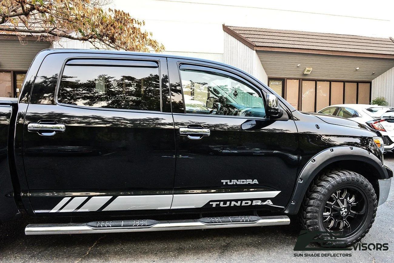 2007-21 Toyota Tundra Crew Cab Window Visors Wind Deflectors Rain Guards