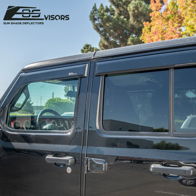 2018-Up Jeep Wrangler JLU 4Dr Window Visors Wind Deflectors
