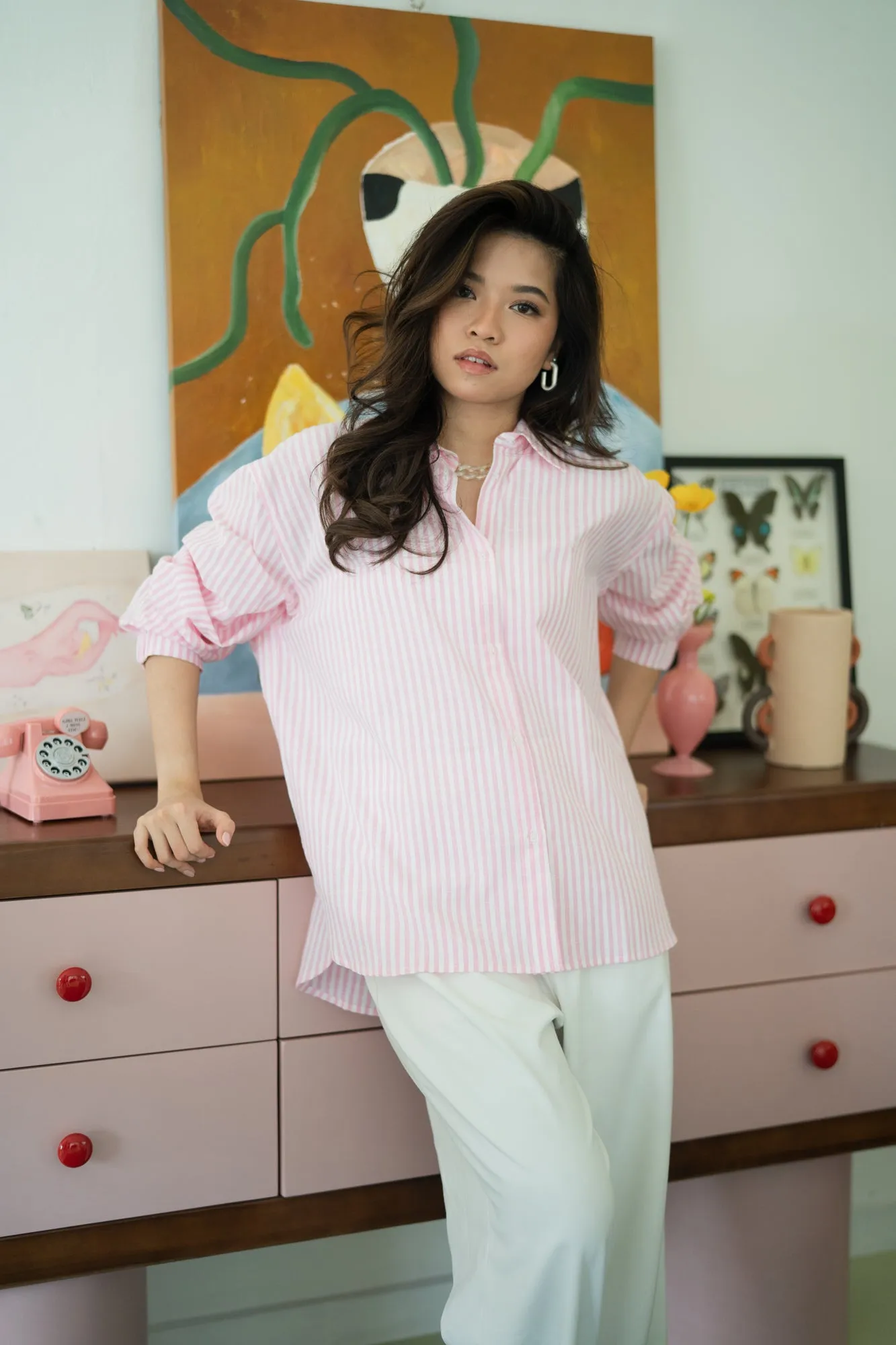 Candy Striped Shirt in Pink