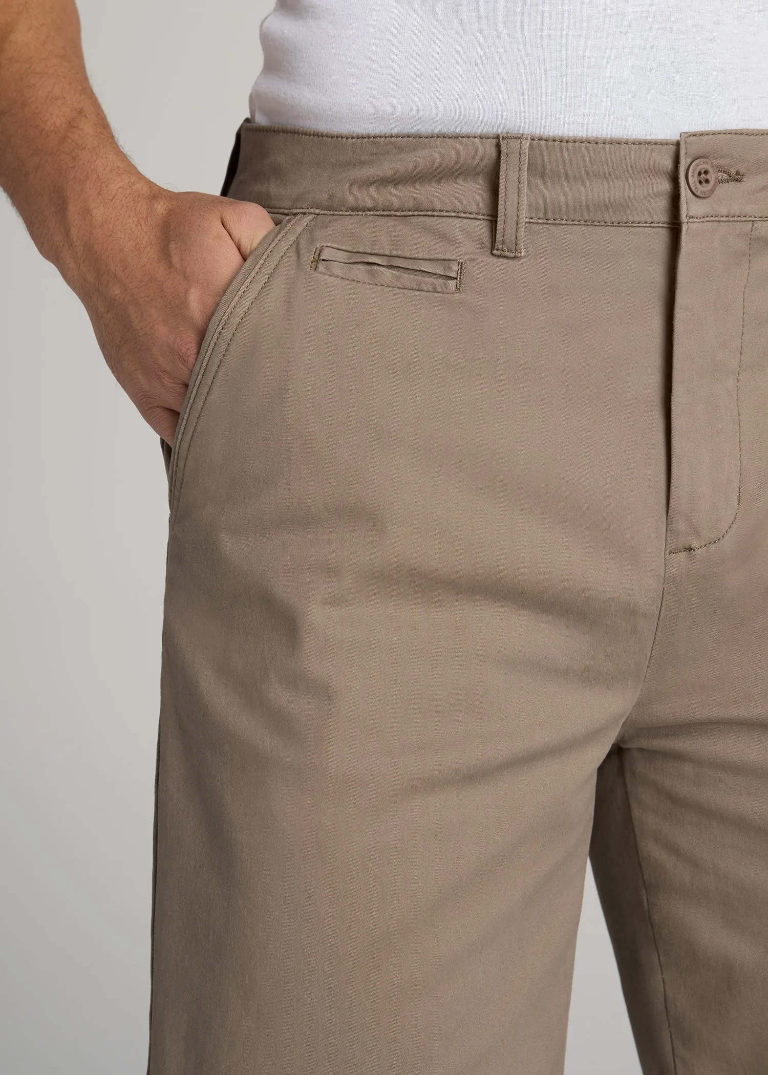 Chino Shorts for Tall Men in Dark Sand