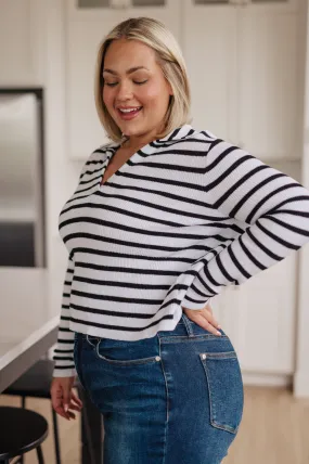 Collared Striped Sweater