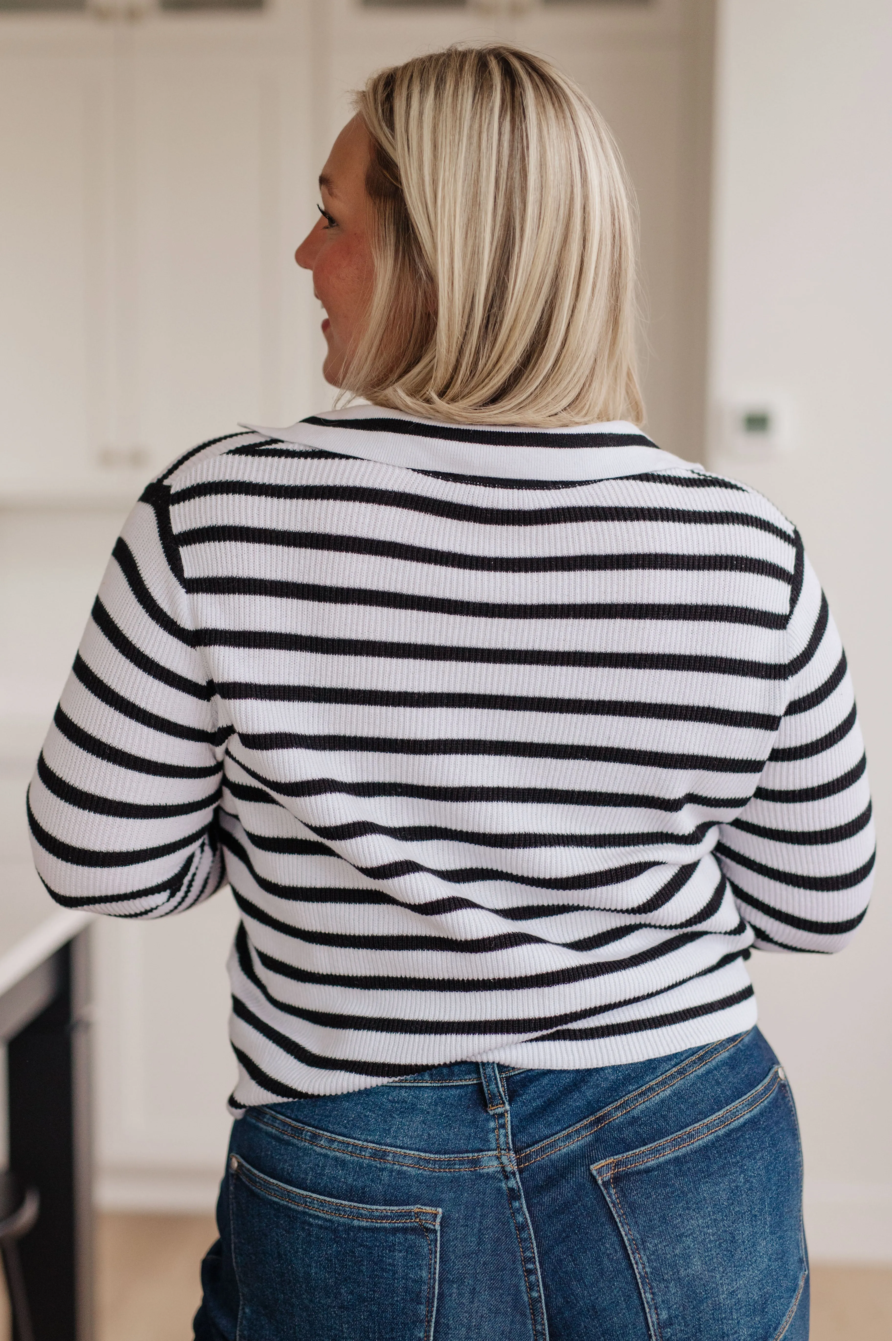 Collared Striped Sweater