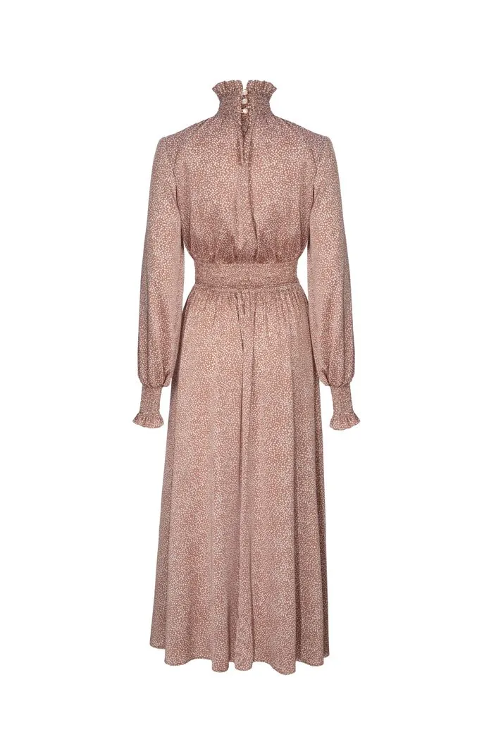 Dea Casual Dresses Floral Dress Vintage Pink Long Sleeve Evening Dress