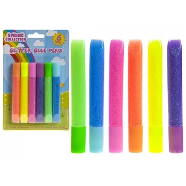 Easter Pastel Glitter Glue Pens - 6 pack