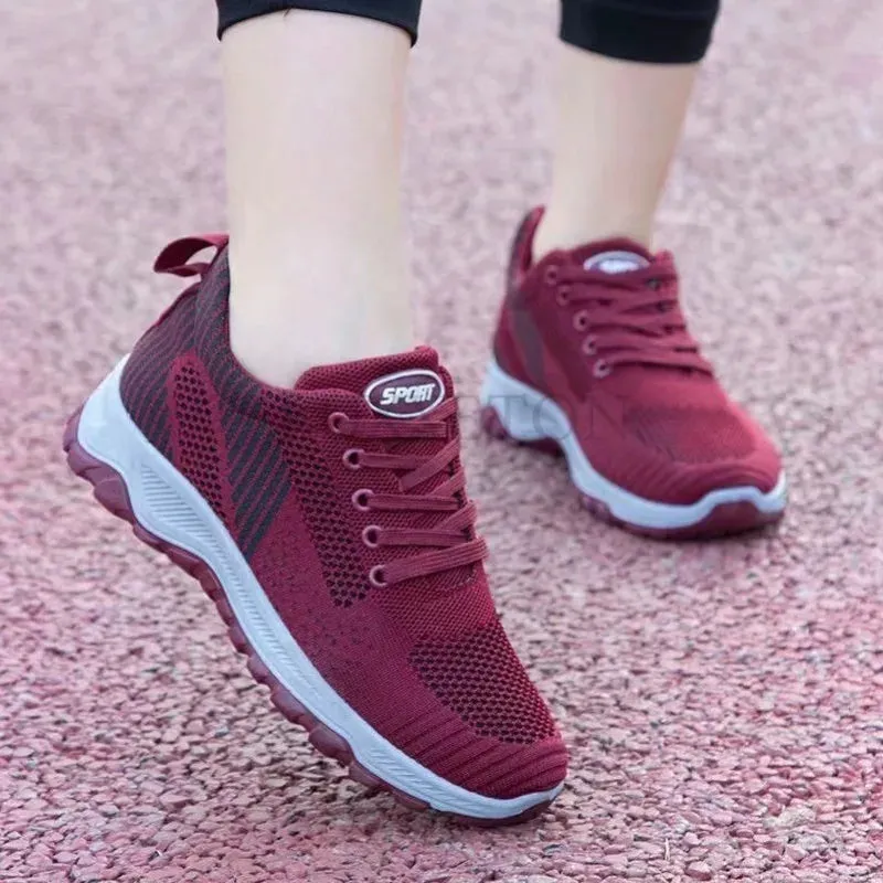 Ella – Women's Breathable Mesh Lace-Up Sneakers for Summer