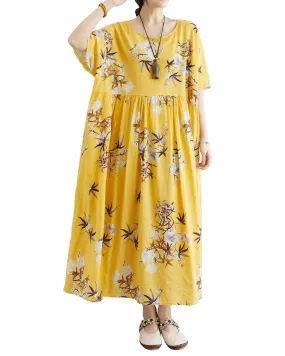 ellazhu Women Short Sleeves Midi T-Shirt Dresses GA2317