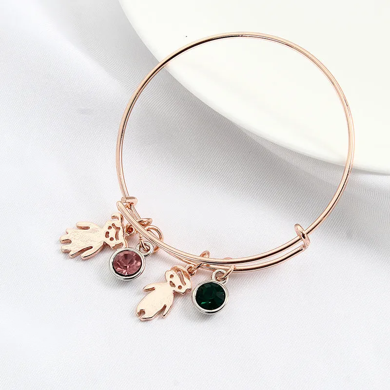 Fashionable Simple Alloy Colorful Diamond Bracelet