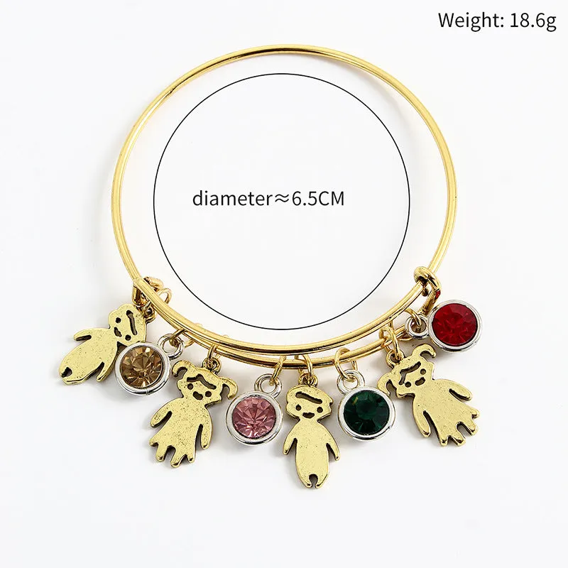 Fashionable Simple Alloy Colorful Diamond Bracelet