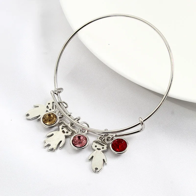 Fashionable Simple Alloy Colorful Diamond Bracelet