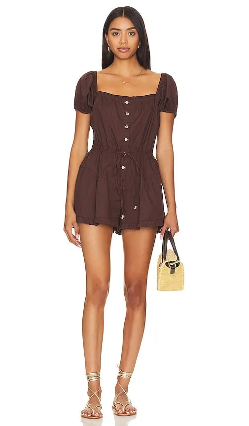 Free People A Sight For Sore Eyes Romper in Brown