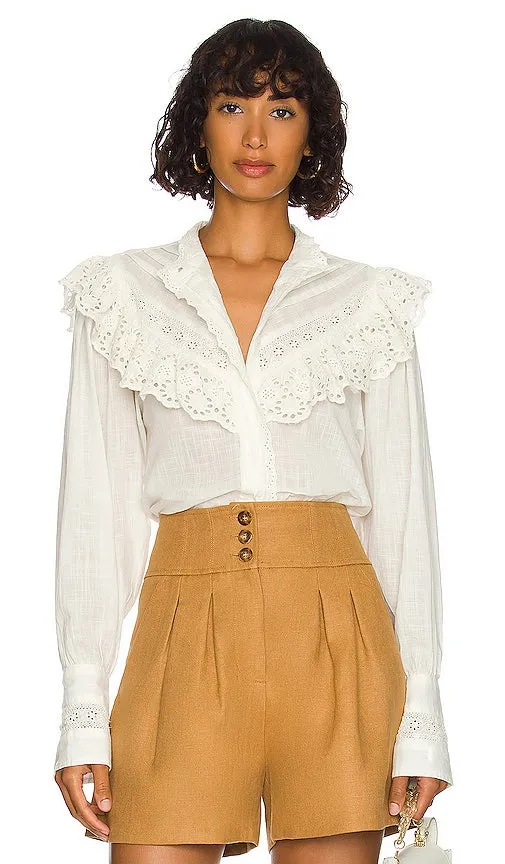 Free People Hit The Road Blouse in White