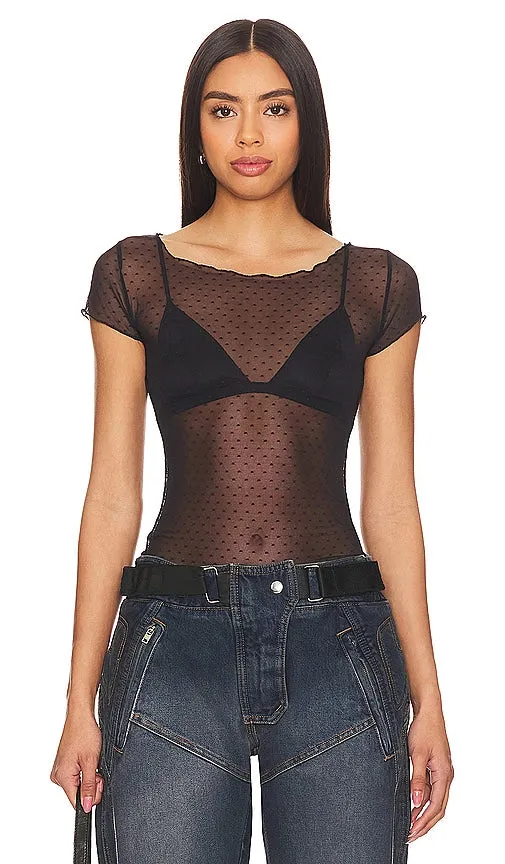 Free People On The Dot Baby Tee in Black