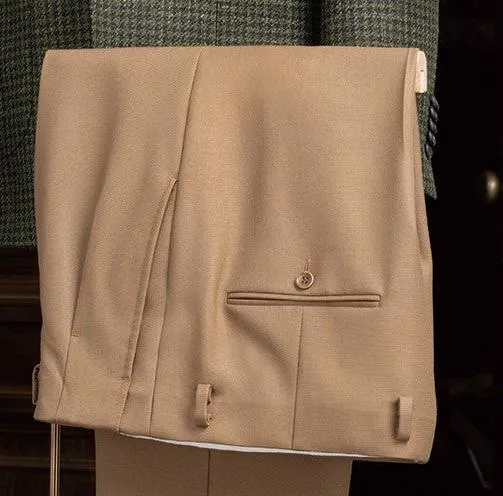 Green Checked Jacket & Beige Trousers