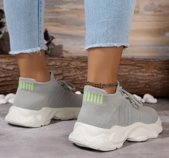 Ivyshape | Breathable Lace Up Sneakers