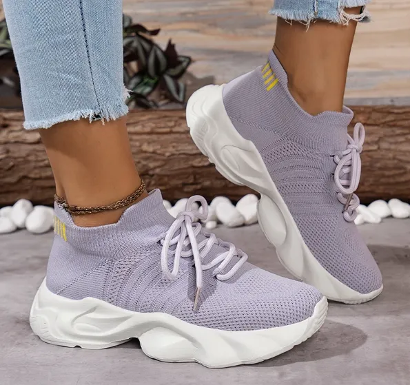 Ivyshape | Breathable Lace Up Sneakers