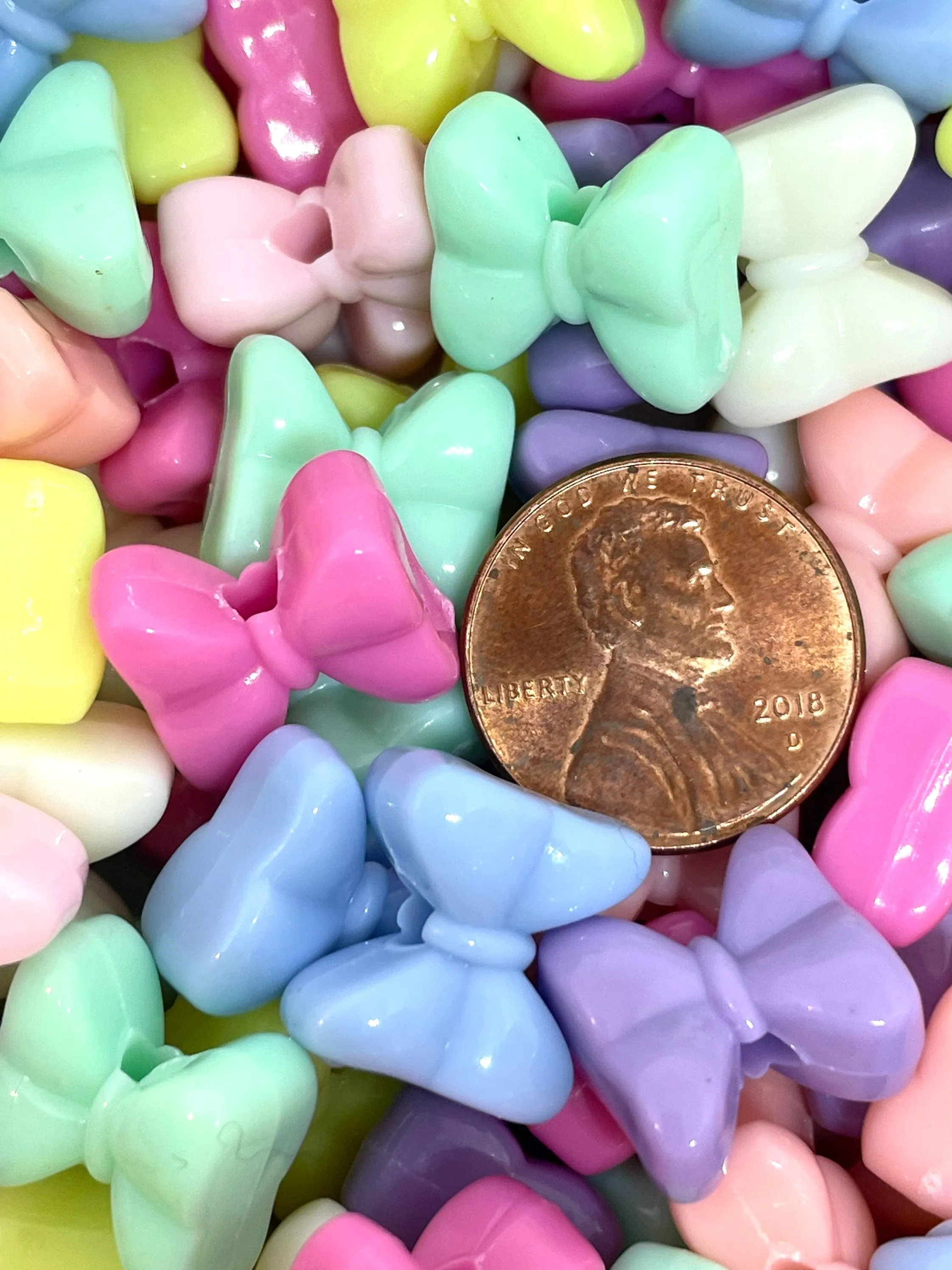 Kawaii Pastel Bow Spacer Beads, DIY Pastel Beads