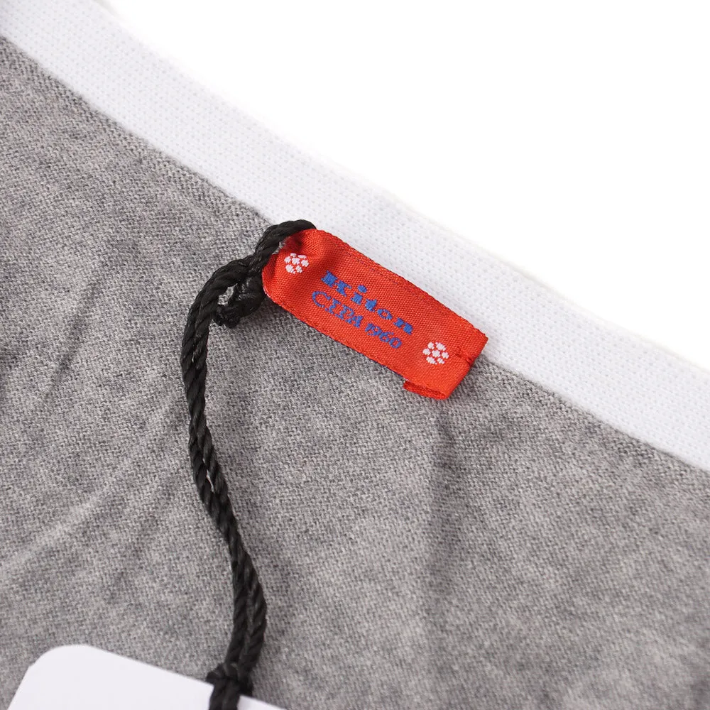 Kiton Lightweight Cotton Cardigan Sweater in Gray