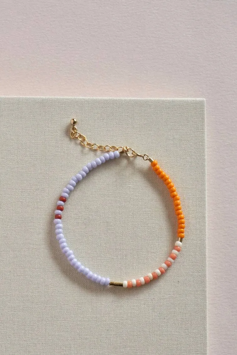 LENTE pearl bracelet - mango - strawberry cream - lilac