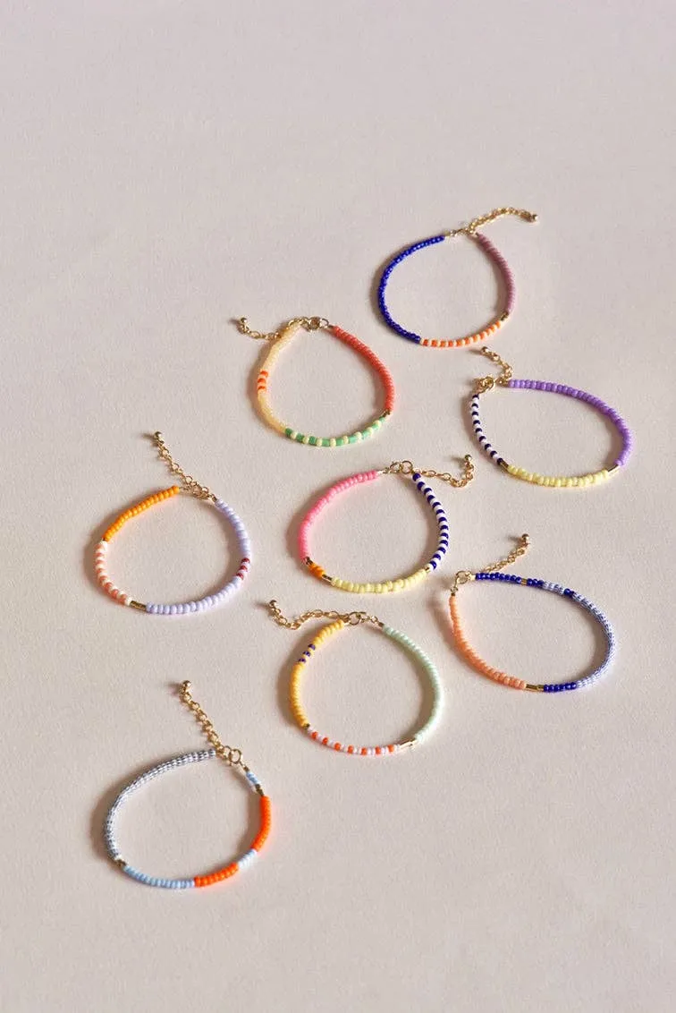 LENTE pearl bracelet - mango - strawberry cream - lilac