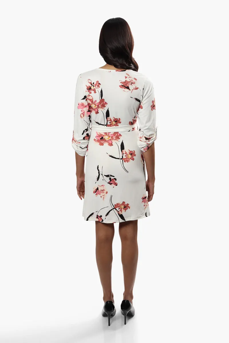Majora Floral Crossover Day Dress - White