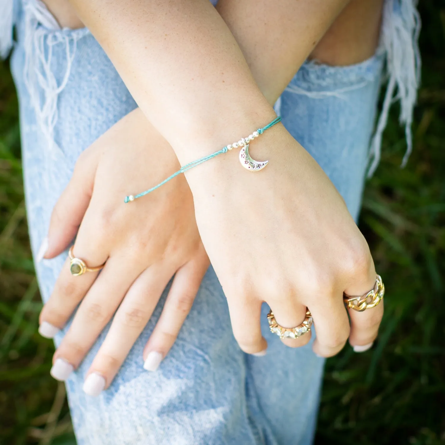 Moon String Charm Bracelet