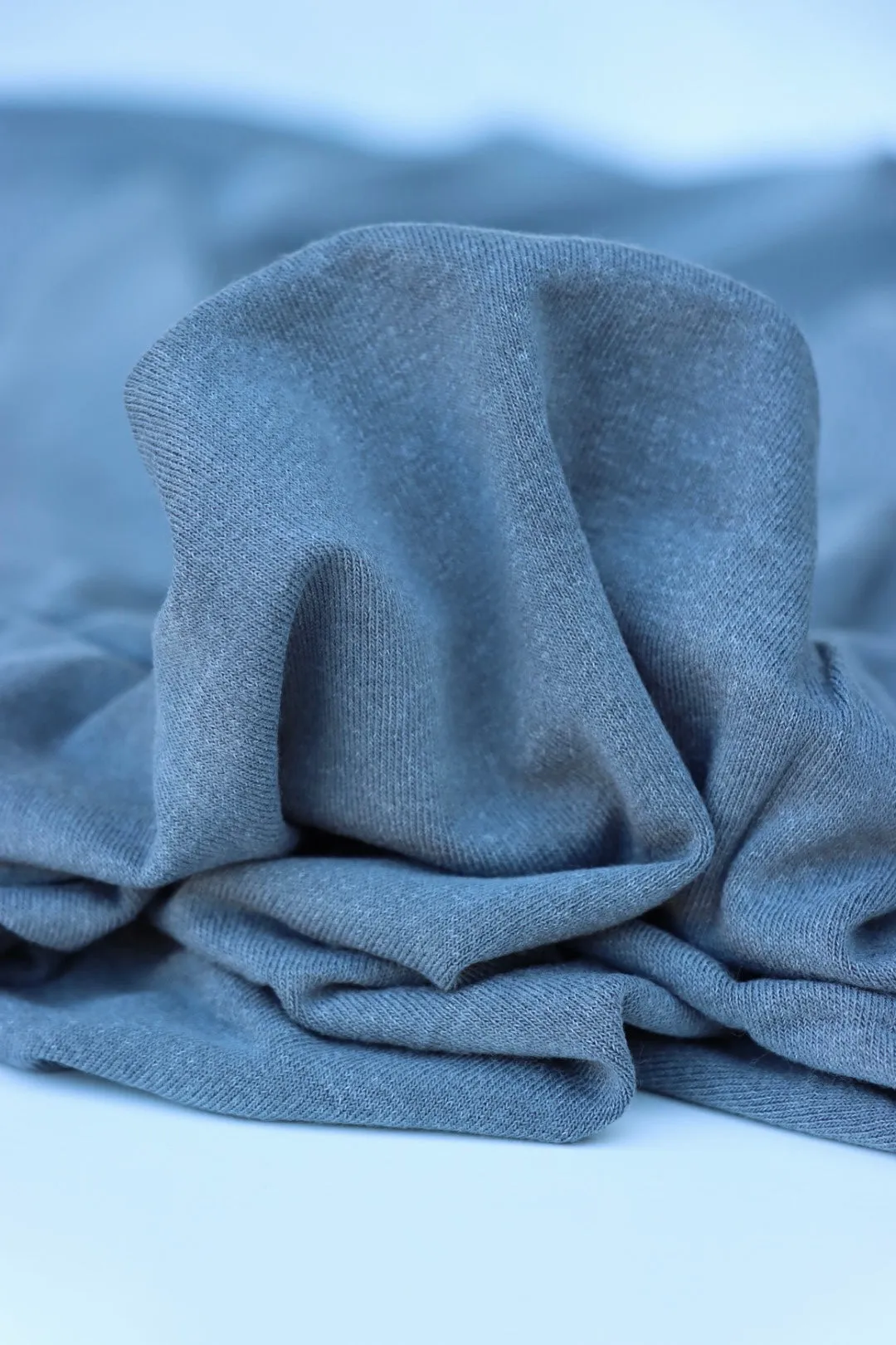 Navy Denim Distress Dyed Rayon Spandex Jersey