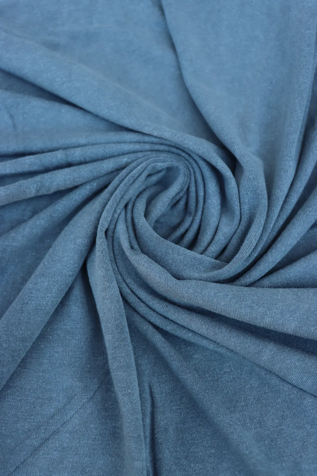 Navy Denim Distress Dyed Rayon Spandex Jersey