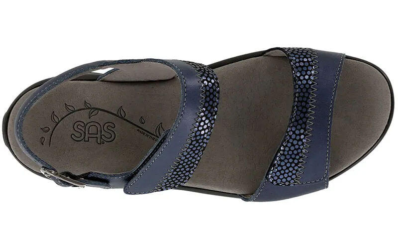 SAS Nudu Leather Sandal - Navy
