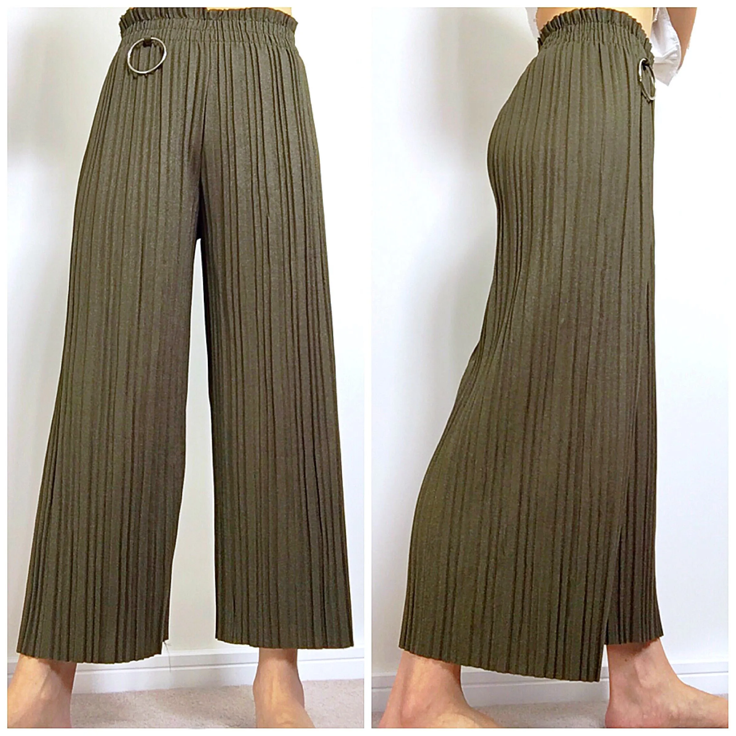 SIDE RING SHIMMER PLEATED TROUSERS