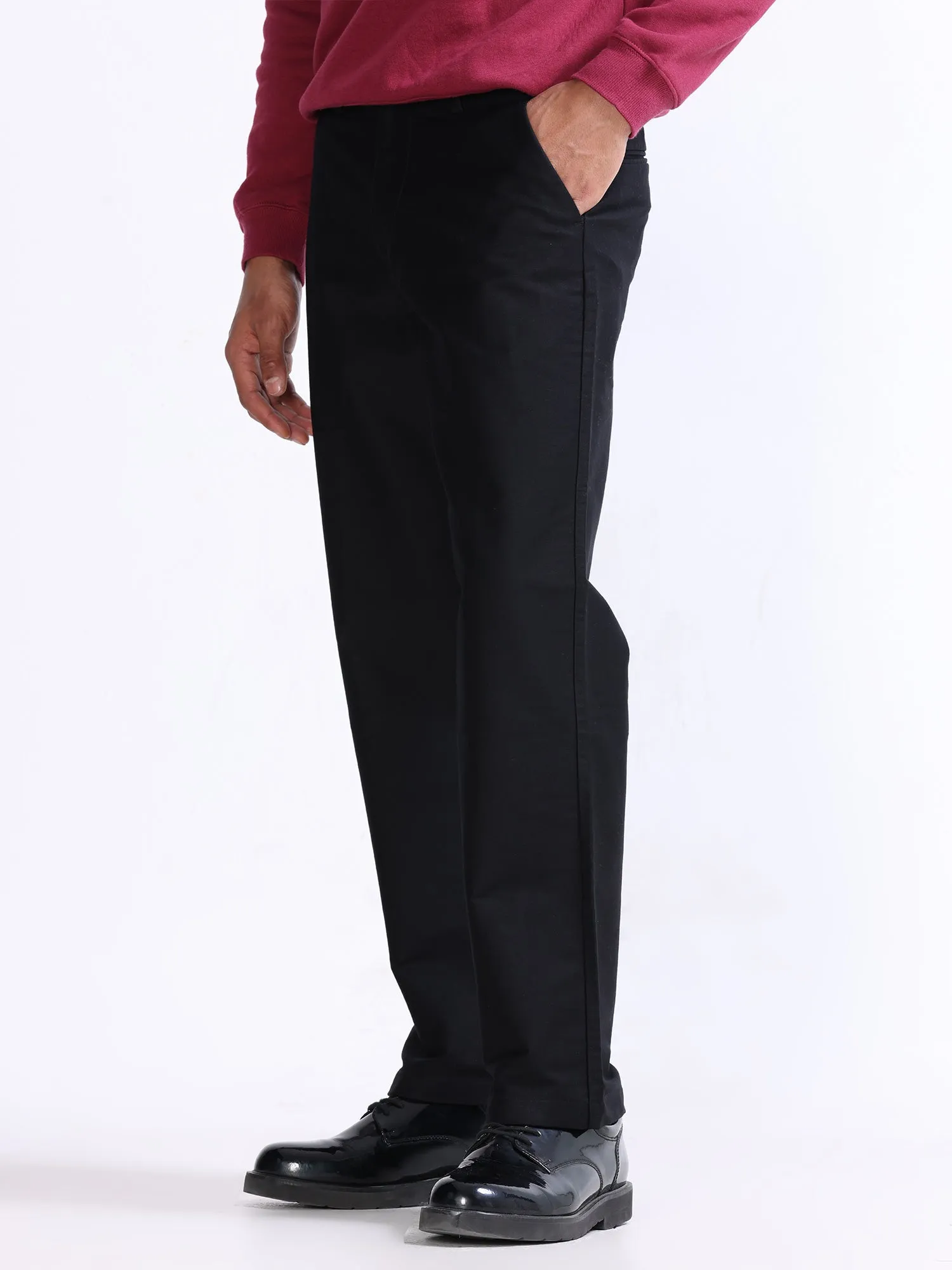Soft Modal Black Relaxed Pant