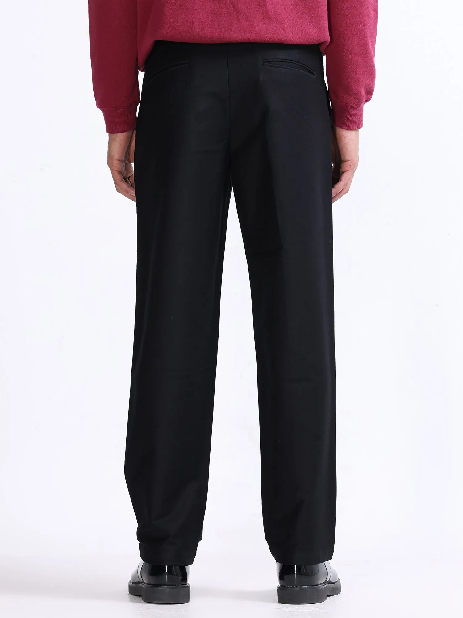 Soft Modal Black Relaxed Pant