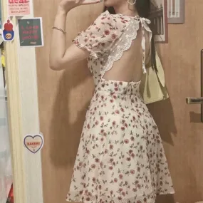 Summer Backless Floral Dress