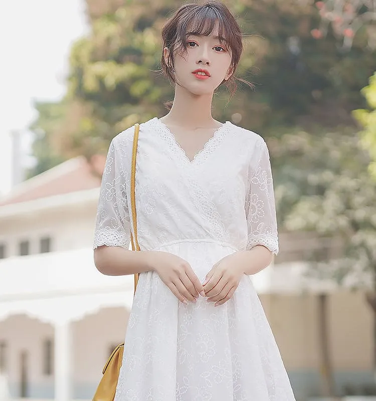 Summer Girl V-neck Lace Fairy Dress