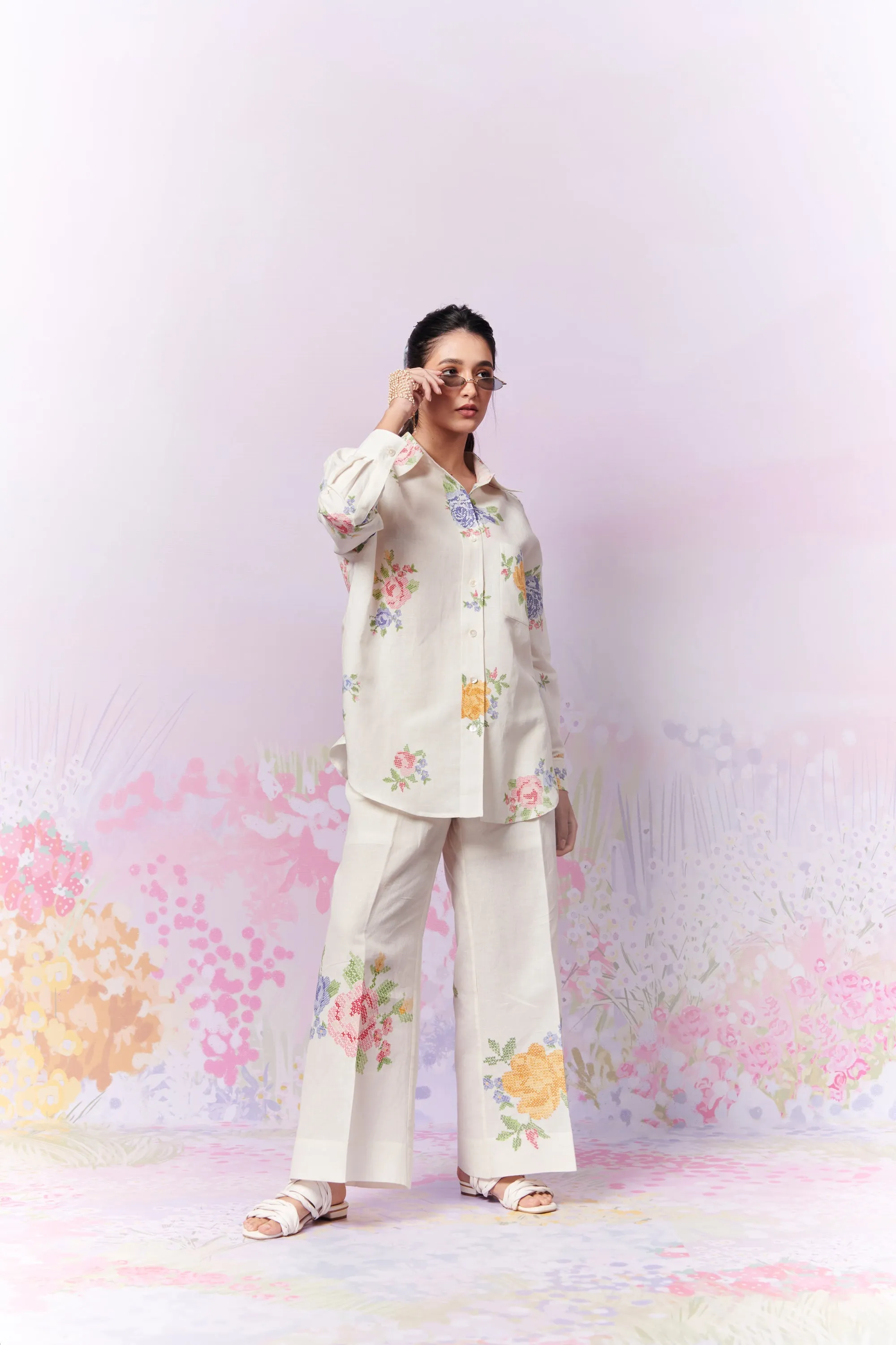 Summer Rose Shirt and Trousers Co-ord set